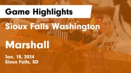 Sioux Falls Washington  vs Marshall  Game Highlights - Jan. 18, 2024