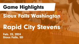Sioux Falls Washington  vs Rapid City Stevens  Game Highlights - Feb. 23, 2024