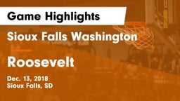 Sioux Falls Washington  vs Roosevelt  Game Highlights - Dec. 13, 2018