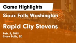 Sioux Falls Washington  vs Rapid City Stevens  Game Highlights - Feb. 8, 2019