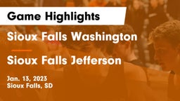 Sioux Falls Washington  vs Sioux Falls Jefferson  Game Highlights - Jan. 13, 2023