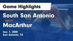 South San Antonio  vs MacArthur  Game Highlights - Jan. 7, 2020