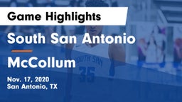 South San Antonio  vs McCollum  Game Highlights - Nov. 17, 2020