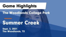 The Woodlands College Park  vs Summer Creek  Game Highlights - Sept. 3, 2021