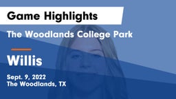 The Woodlands College Park  vs Willis  Game Highlights - Sept. 9, 2022