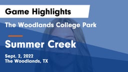 The Woodlands College Park  vs Summer Creek  Game Highlights - Sept. 2, 2022