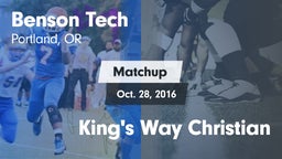Matchup: Benson Tech High vs. King's Way Christian 2016