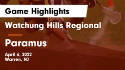 Watchung Hills Regional  vs Paramus  Game Highlights - April 6, 2022