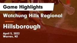 Watchung Hills Regional  vs Hillsborough  Game Highlights - April 5, 2022