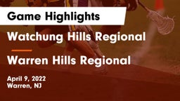 Watchung Hills Regional  vs Warren Hills Regional  Game Highlights - April 9, 2022