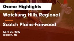 Watchung Hills Regional  vs Scotch Plains-Fanwood  Game Highlights - April 25, 2022