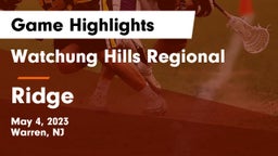 Watchung Hills Regional  vs Ridge  Game Highlights - May 4, 2023