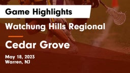 Watchung Hills Regional  vs Cedar Grove  Game Highlights - May 18, 2023