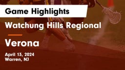 Watchung Hills Regional  vs Verona  Game Highlights - April 13, 2024