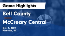 Bell County  vs McCreary Central  Game Highlights - Oct. 1, 2022