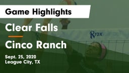 Clear Falls  vs Cinco Ranch  Game Highlights - Sept. 25, 2020