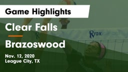 Clear Falls  vs Brazoswood  Game Highlights - Nov. 12, 2020