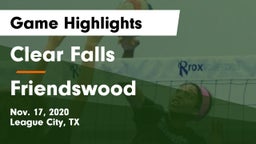 Clear Falls  vs Friendswood  Game Highlights - Nov. 17, 2020