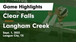 Clear Falls  vs Langham Creek  Game Highlights - Sept. 1, 2022