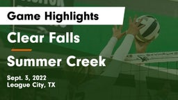 Clear Falls  vs Summer Creek  Game Highlights - Sept. 3, 2022