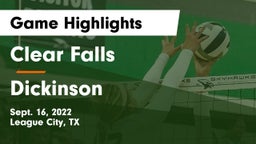 Clear Falls  vs Dickinson  Game Highlights - Sept. 16, 2022