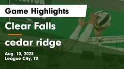 Clear Falls  vs cedar ridge Game Highlights - Aug. 10, 2023