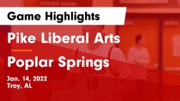 Pike Liberal Arts  vs Poplar Springs   Game Highlights - Jan. 14, 2022