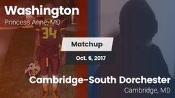 Matchup: Washington High vs. Cambridge-South Dorchester  2017