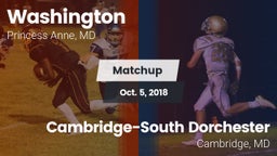 Matchup: Washington High vs. Cambridge-South Dorchester  2018