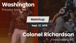 Matchup: Washington High vs. Colonel Richardson  2019