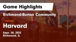 Richmond-Burton Community  vs Harvard  Game Highlights - Sept. 28, 2022