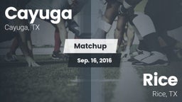 Matchup: Cayuga  vs. Rice  2016