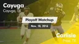 Matchup: Cayuga  vs. Carlisle  2016