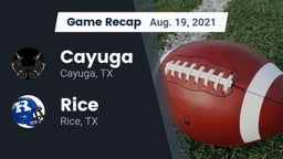 Recap: Cayuga  vs. Rice  2021