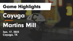 Cayuga  vs Martins Mill  Game Highlights - Jan. 17, 2023