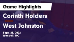 Corinth Holders  vs West Johnston Game Highlights - Sept. 28, 2022