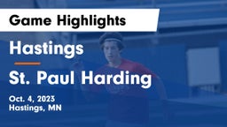 Hastings  vs St. Paul Harding  Game Highlights - Oct. 4, 2023
