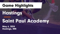 Hastings  vs Saint Paul Academy Game Highlights - May 6, 2024