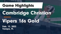 Cambridge Christian  vs Vipers 16s Gold Game Highlights - Feb. 12, 2022