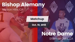 Matchup: Bishop Alemany High  vs. Notre Dame  2018