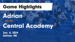 Adrian  vs Central Academy Game Highlights - Jan. 8, 2024