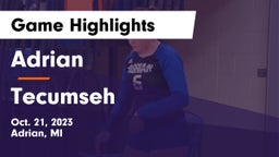 Adrian  vs Tecumseh  Game Highlights - Oct. 21, 2023