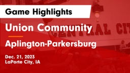 Union Community  vs Aplington-Parkersburg  Game Highlights - Dec. 21, 2023