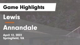 Lewis  vs Annandale  Game Highlights - April 12, 2022