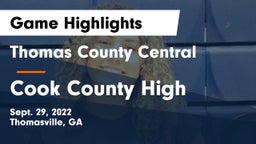 Thomas County Central  vs Cook County High Game Highlights - Sept. 29, 2022