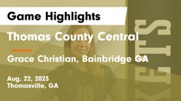 Thomas County Central  vs Grace Christian, Bainbridge GA Game Highlights - Aug. 22, 2023
