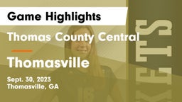 Thomas County Central  vs Thomasville  Game Highlights - Sept. 30, 2023