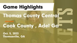 Thomas County Central  vs Cook County , Adel Ga Game Highlights - Oct. 5, 2023
