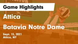 Attica  vs Batavia Notre Dame Game Highlights - Sept. 13, 2021