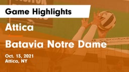 Attica  vs Batavia Notre Dame Game Highlights - Oct. 13, 2021